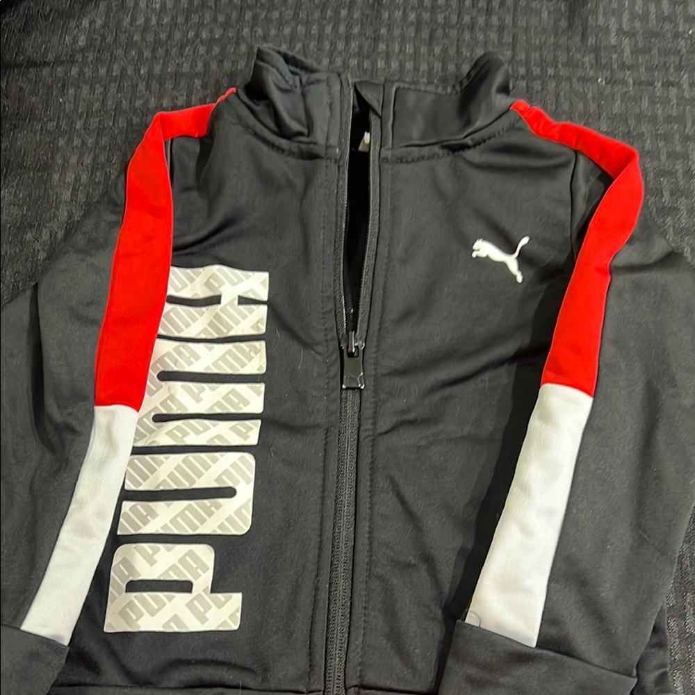 Puma Kids Black and Red Track Jacket EUC infant size 24 months
